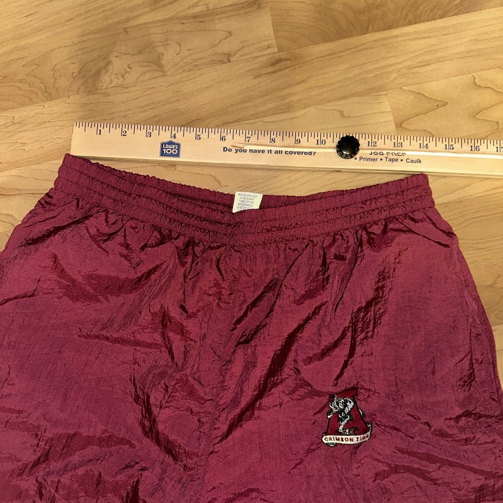 Vtg Alabama Crimson Tide Pants Men Size Large Embroidered Logo Windbreaker Track View 3
